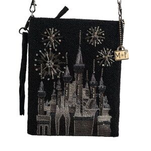 Mary Frances Black Beaded Disney Sleeping Beauty Castle Crossbody Bag NWOT
